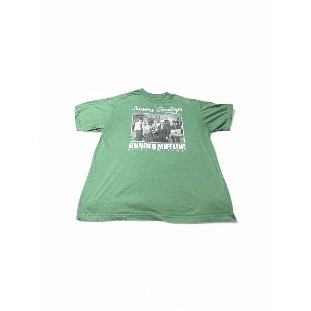 The Office Christmas Holiday Shirt Mens Large Green Dunder Mifflin Paper Company